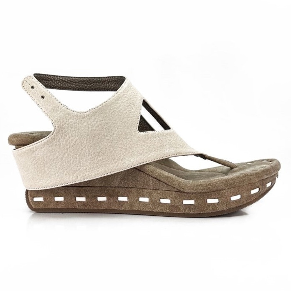 NEW Modzori Venitia 2 Reversible Wedge Sandal, Off White/Pewter Size 11 NIB - Picture 2 of 11